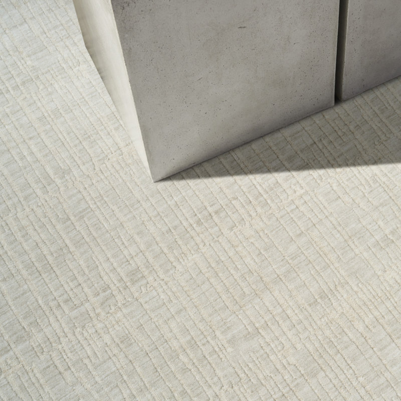 Calvin Klein CK079 Notes Silver Ivory Modern Indoor Rug, Rectangle 3'11" x 5'11"