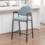 Tabouret de comptoir rembourré avec accoudoirs Devane-123161724