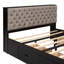 Grand lit en bois avec rangement pour tête de lit, 4 tiroirs, étagère à chaussures-130155349
