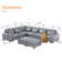 Shaped 6 Seats Modular Sectional Sofa with Storage Seats, Phone Holder and Console Table