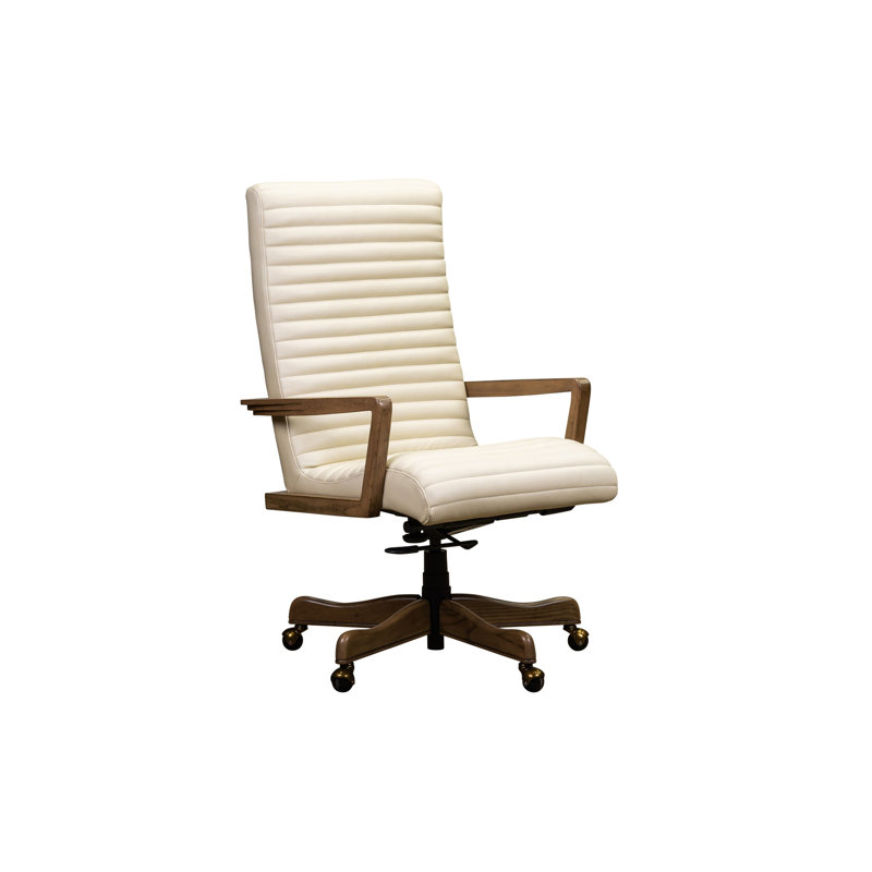 Kenan Executive Swivel Chair in Murphy Sky, Ashland Pearl