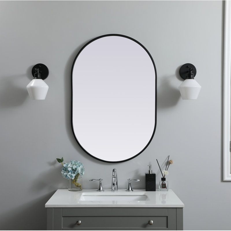 Miroir mural Sabine, Noir, 36 po x 24 po