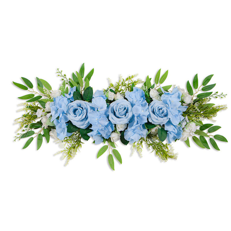 Fleurs de mariage pour arche de mariage, guirlande de fleurs artificielles pour décoration murale, Bleu