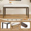 Banquette de 38 po pour hall d'entrée rembourrée en beige et brun, pieds en bois d'hévéa massif, décor Mid-Century moderne pour l'entrée, banc de couloir, siège rembourré doux, décoration moderne-785440400