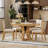 5-Piece Retro Functional Dining Table Set Round Table And 4 Upholstered Chairs, Extendable-1812803299