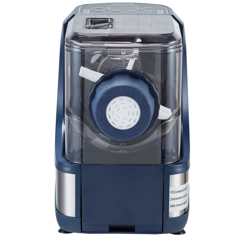 Machine à pâtes électrique, machine à nouilles automatique de 150 W avec 8 formes de pâtes, 4 modes intelligents, machine à pâtes d'une capacité de 500 g avec tasses à mesurer, brosse de nettoyage pour la cuisine domestique