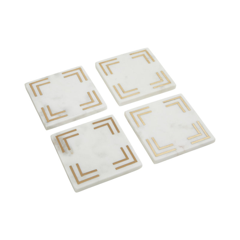 Marble Square 4 Piece Coaster Set