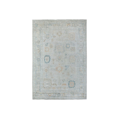 6'0" x 8'9" New Hand Knotted Grey Wool Rectangle Oriental Rug - MOA10269036
