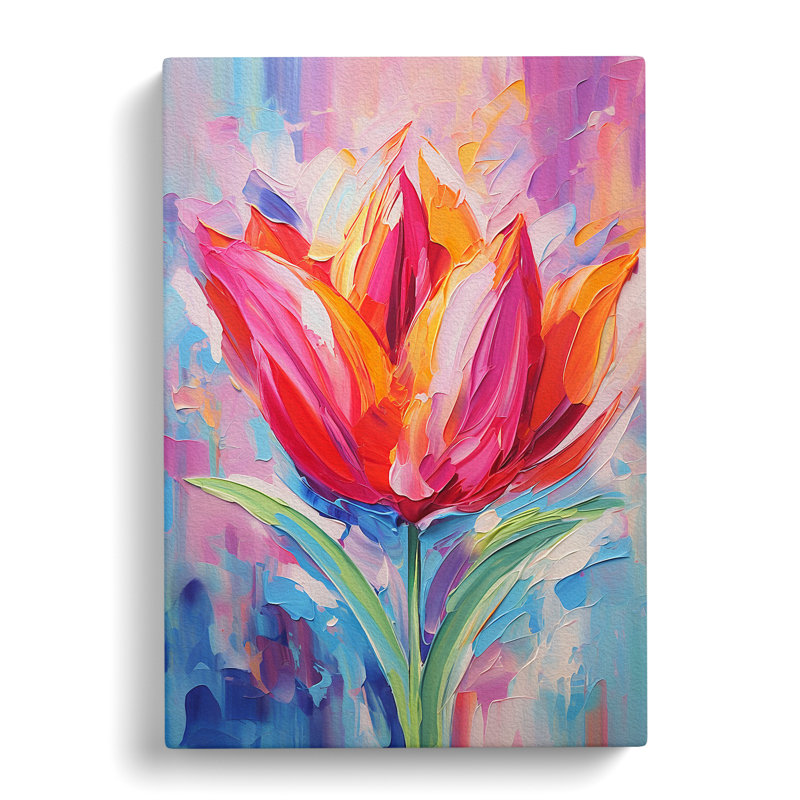 Tulip Flower Expressionism - Print, 76cm H x 50cm W x 3cm D