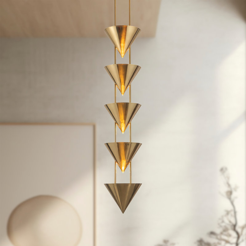 Versus 10-in Brass Pendant, Brass, 10