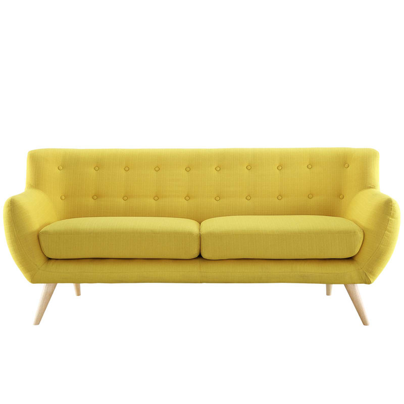 Modway Carson Carrington Nordborg Upholstered Loveseat, Sunny Polyester, 32.5" H x 74" W x 32.5" D