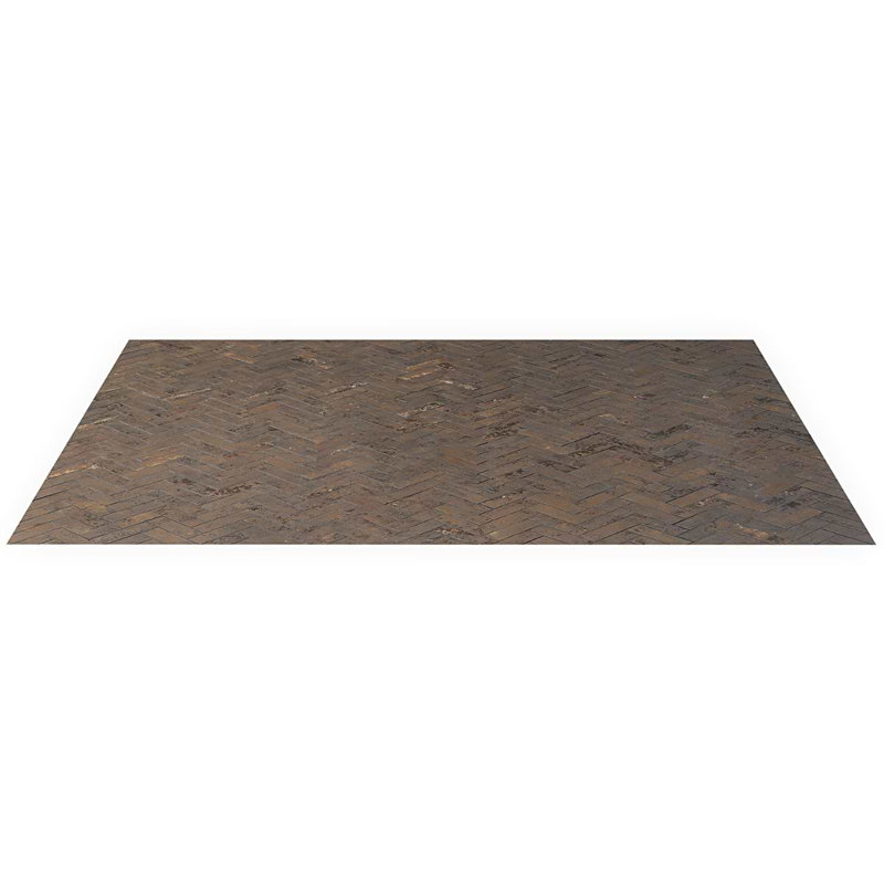 Portrait Herringbone Matte Porcelain Mosaic, Copper