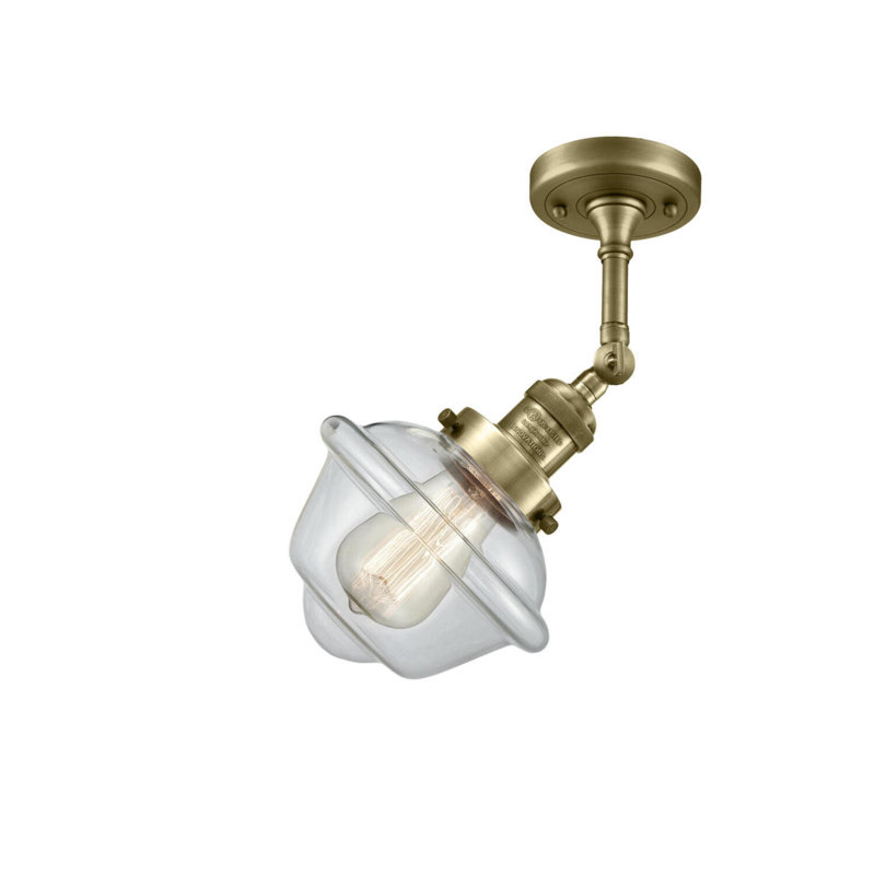 Gaspard Dimmable Bath Sconce, Antique Brass, 60 Watt Vintage Incandescent Bulb, Clear