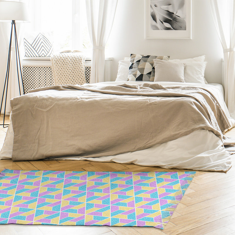Tapis jaune/bleu/mauve de zone trapézoïdale Mcguigan, Non