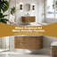 Ensemble de meuble-lavabo mural, lavabo de salle de bain flottant avec lavabo rond en céramique et armoire latérale, ensemble de meuble-lavabo texturé à ondulation d'eau pour les petits espaces, peu encombrant-129741588-129741590-129741591