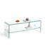 Console de télévision, meuble télé en verre transparent, meuble télé en verre trempé transparent