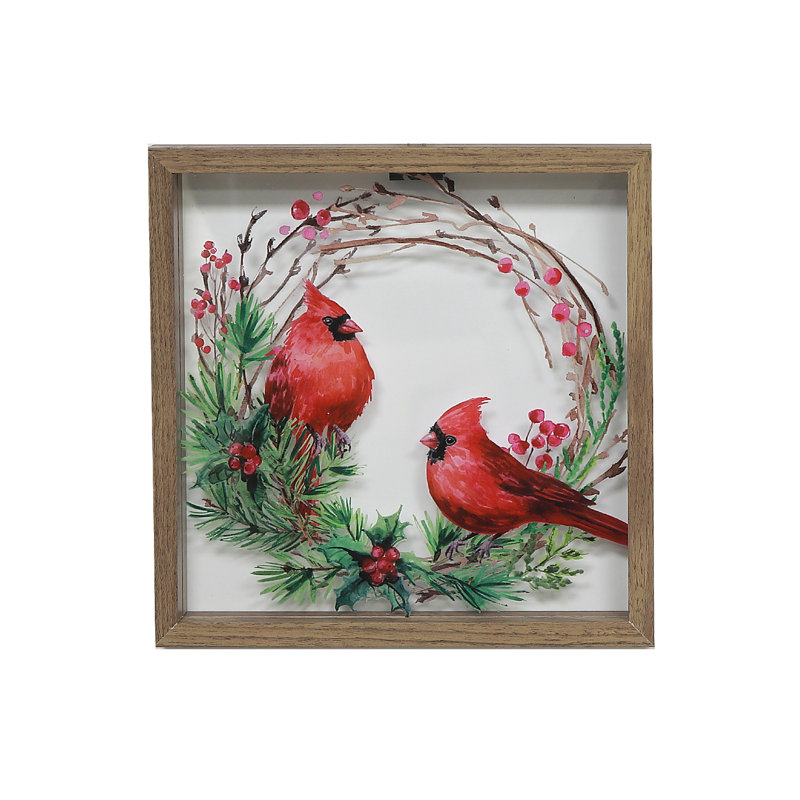 Art mural en verre double cardinal