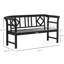 Banc de patio en bois, banc de jardin extérieur avec dossier et accoudoirs, banc de véranda pour 3 personnes avec motif rustique à losanges