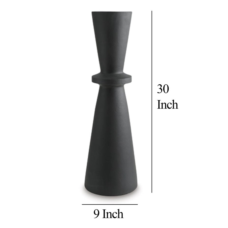 Black Hourglass Textured Plastic Floor Vase