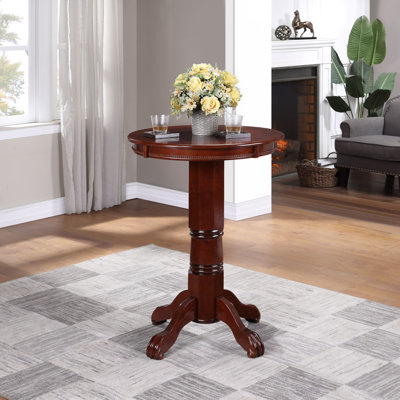 Table ronde en bois massif de 30,25 po Adelaida