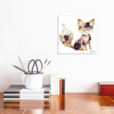 Fox - Purple by Oxeye Floral Co - Wrapped Canvas Gallery-Wrapped Canvas Giclée