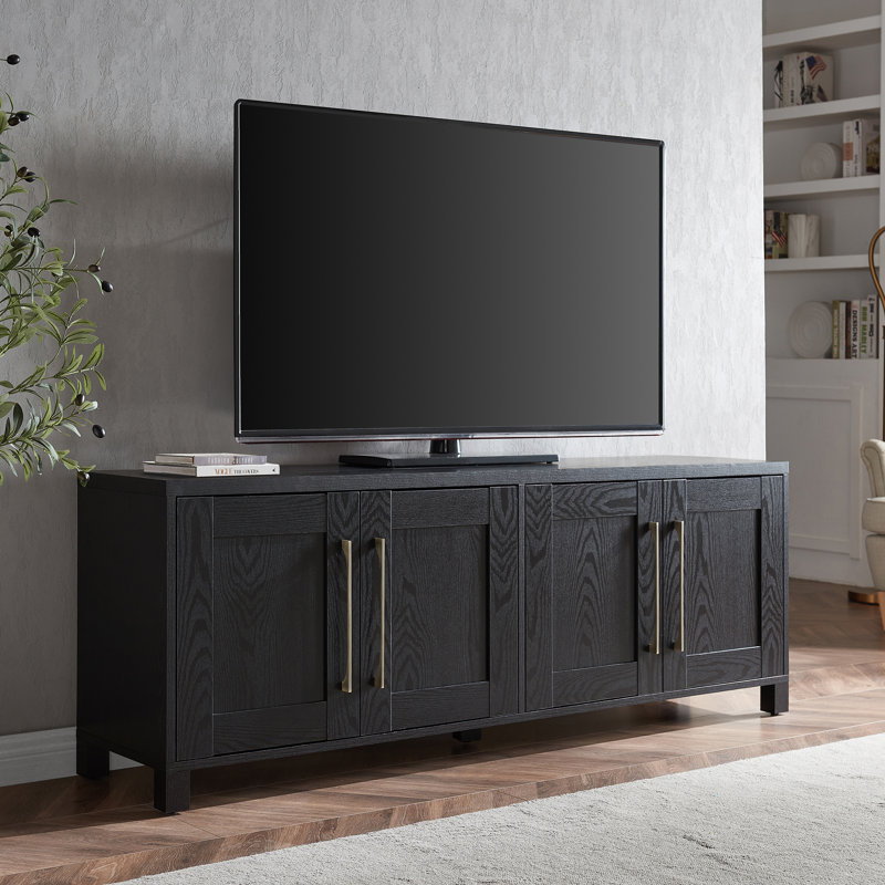 Chabot Rectangular TV Stand for TV's up to 75" in Black Grain, Black Grain