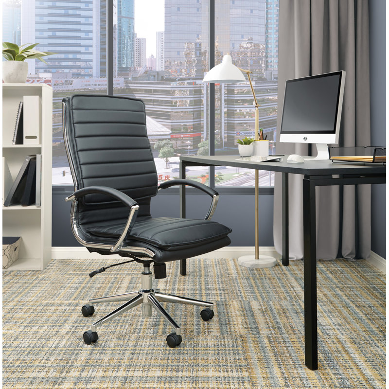 Fauteuil de conférence en similicuir Pro-Line II, Noir