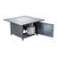 Heron 42" Square Gas Fire Pit Chat Table With Clear Glass Fire Beads