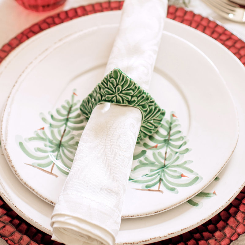 Lastra Holiday Green Figural Napkin Rings