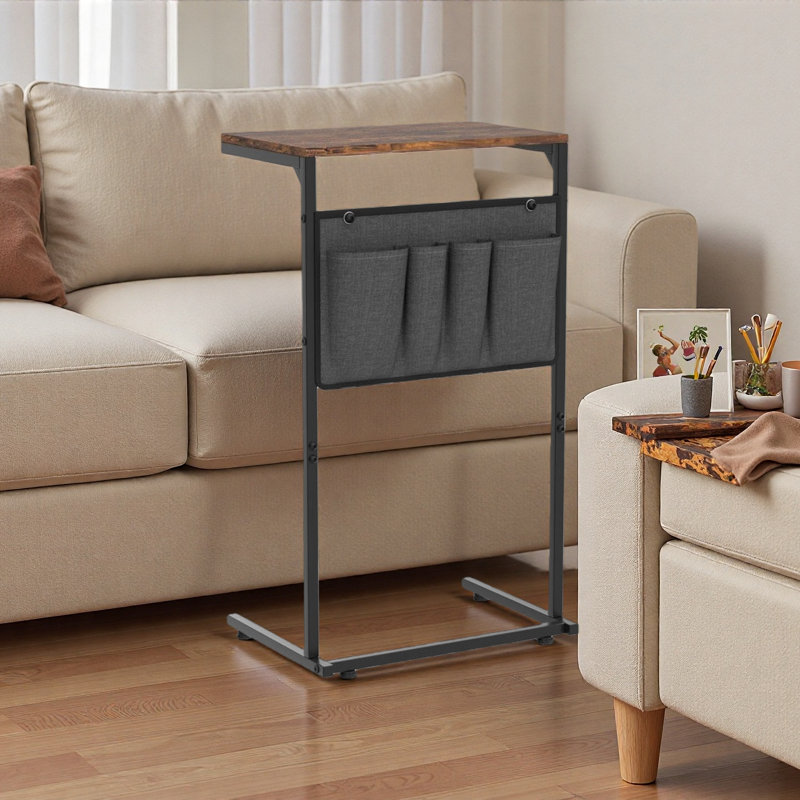 C Shaped Adjustable Height Side Table