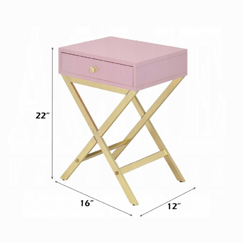 Table d'appoint Witt, Rose, Doré