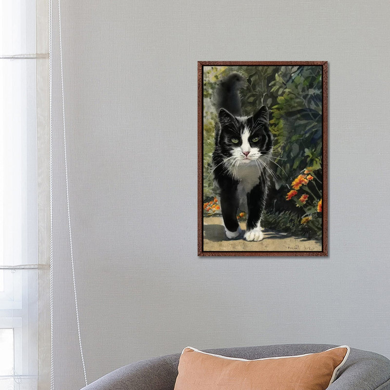 Tuxedo Stroll 1 Piece Painting on Canvas, 66.04cm H x 45.72cm W x 3.81cm D, Classic Brown Wood Framed