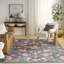 Tapis gris anthracite multicolore de 5 pi x 7 pi Nourison Botanical Washables-716337586-717033551