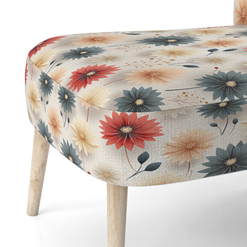 Chaise d'appoint rembourrée Carnation Mandalas Flowers I Boho