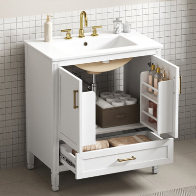 Farmhouse 30" Bathroom Vanity With Ceramic Sink