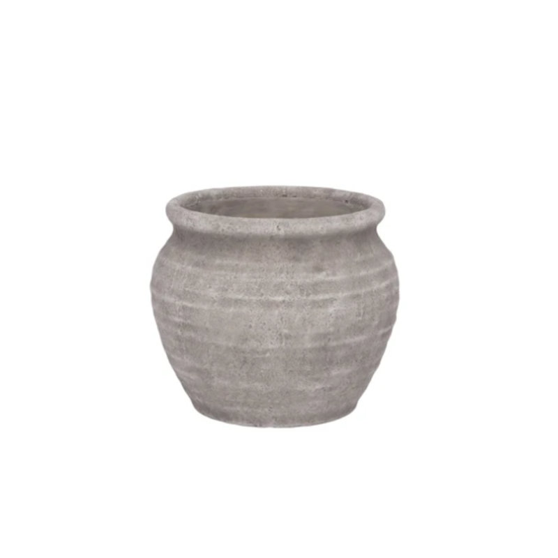 Cement Pot Grey, 7.75" H x 9.5" W x 9.5" D