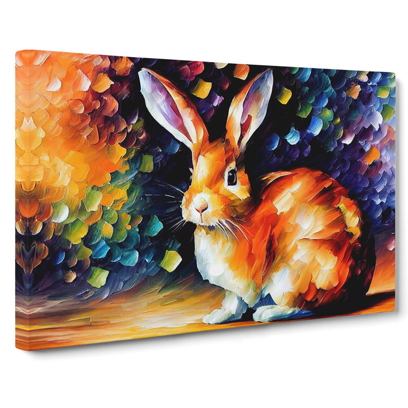 XXX-H1022-WF-7270X Rabbit Painting Vol.1 Abstract - Wrapped Canvas Painting, 40cm H x 60cm W x 3cm D