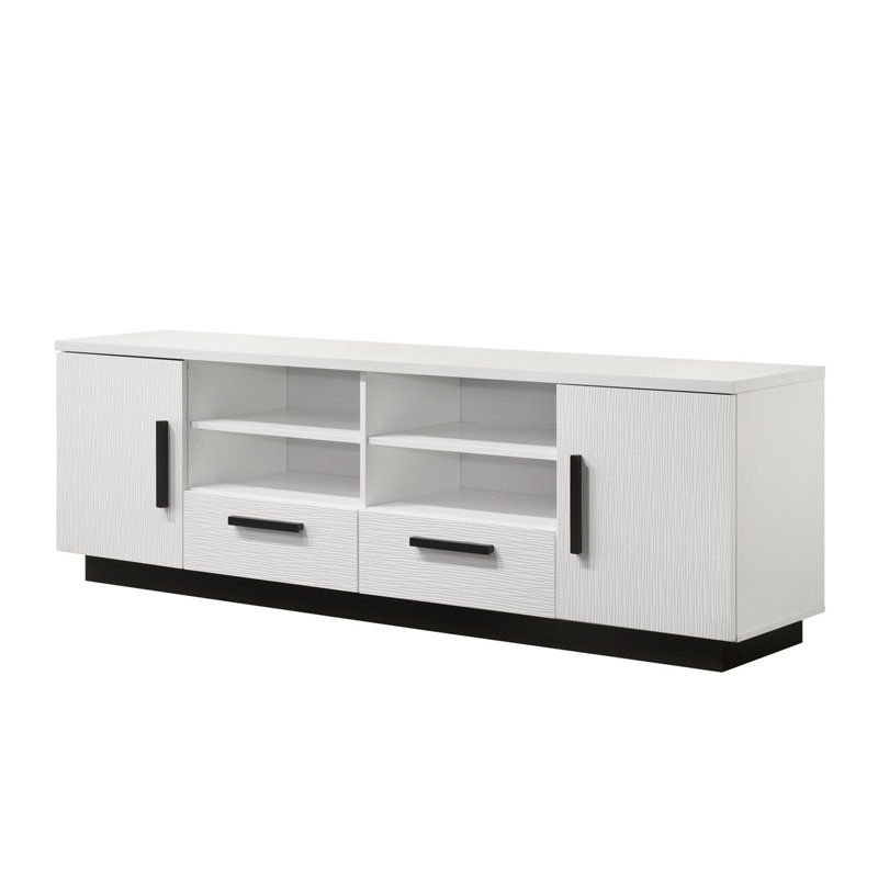Matilda 70.5'' White and Black Engineered Wood TV Stand