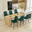 Ensemble de 2 chaises de bar réglables, vert velours, base en fer, pour comptoir de bar, cuisine ou restaurant | Idée de cadeau