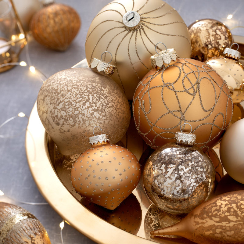 62.3cm Assorted Glass Bauble, Gold