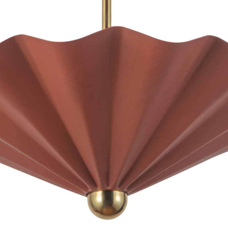 Furrow 25-in Red dimmable LED Pendant, Red, 25-in