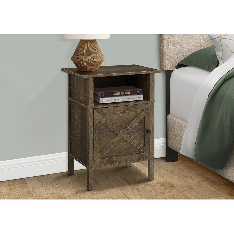 Table d'appoint, table d'appoint, bout, salon, petit, rangement, stratifié en chêne foncé, transitionnel, Chêne