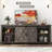 70" Farmhouse Sliding Barn Door TV Stand for TVs Up to 80" TVs, Entertainment Center Console Table with Adjustable Shevles-874423860-874423863