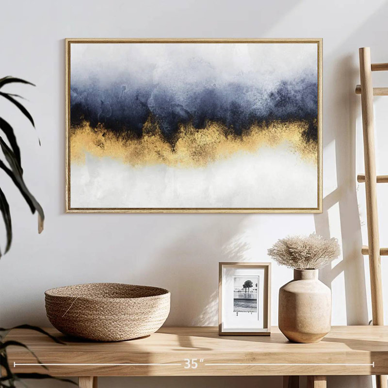 Ciel I, 25 po x 17 po, Cadre flottant en bois naturel
