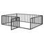 Base de lit pleine grandeur en métal pour enfants avec clôture et porte, lit robuste et durable, facile à assembler, noir-118614486-118614488