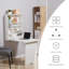 Bureau convertible mural pliable, bureau flottant multifonctionnel avec tablette de rangement