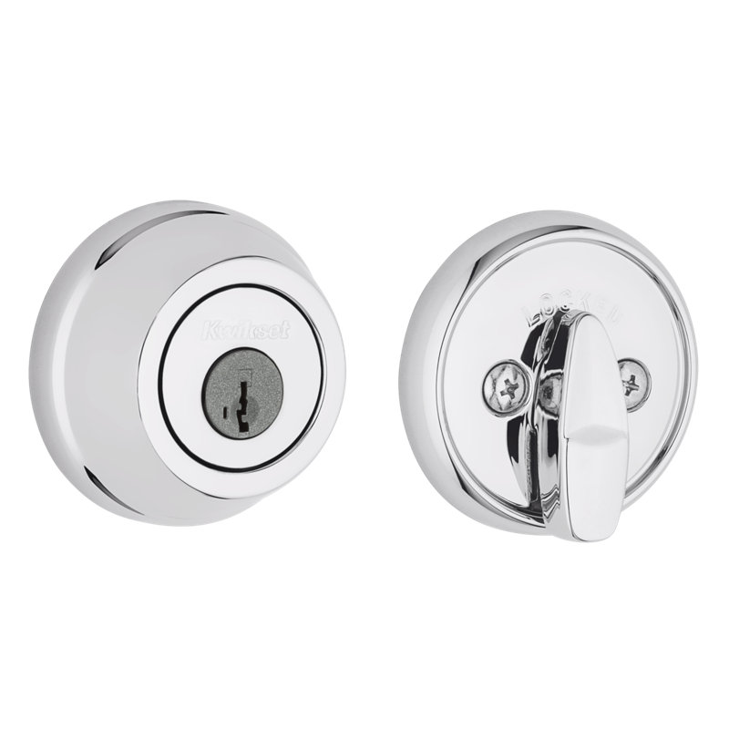 Single Cylinder Deadbolt, Polished Chrome