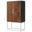 Armoire bar en noyer et noir 2 portes