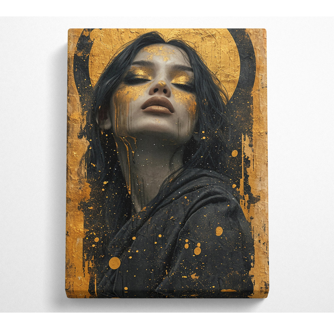 Gold And Black Lady - Kunstdrucke auf Leinwand - Wrapped Canvas