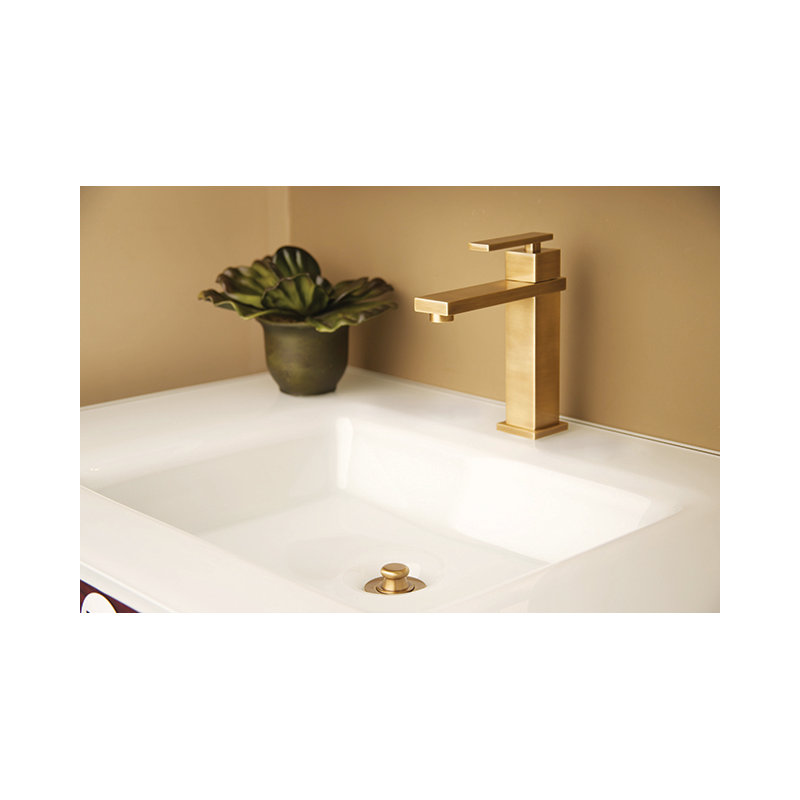 Skylar Single Hole Bathroom Faucet with Drain Assembly, Satin Brass